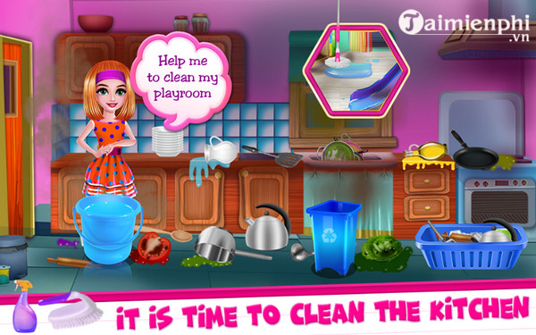 pinky house keeping clean 2