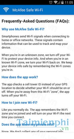 download mcafee safe wifi cho android