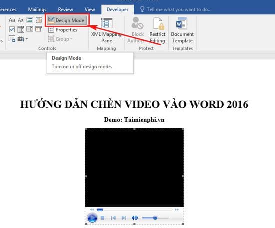 huong dan chen video vao word 2016 17